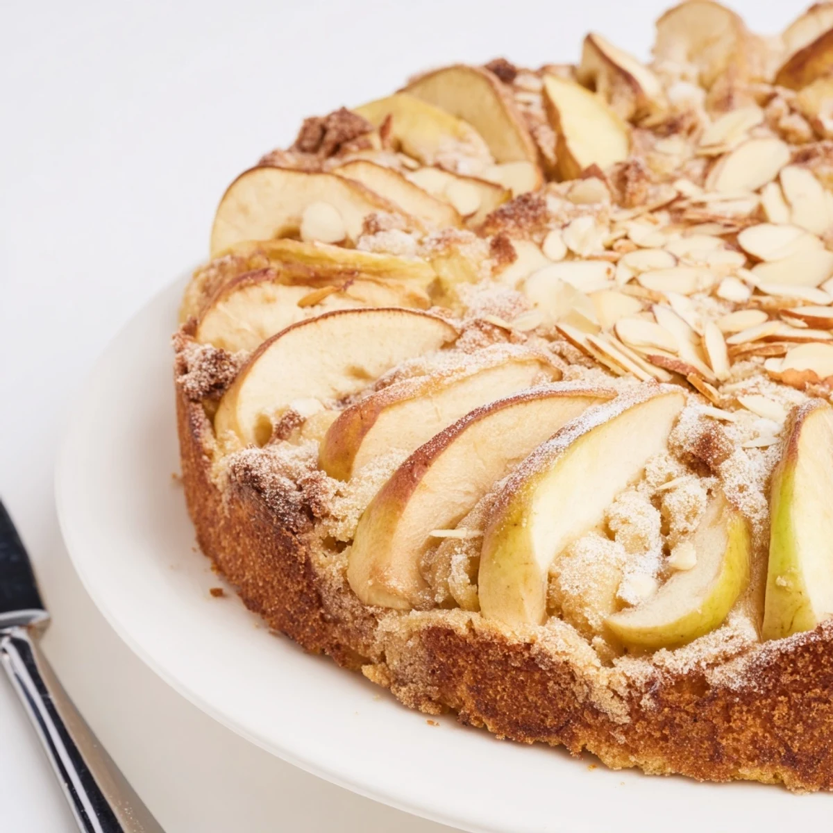 Aromatischer deutscher Apfelkuchen, ideal zum Nachmittagskaffee oder Dessert.  